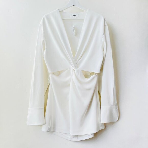 A.L.C Zoey long sleeves dress, white, size 12 - Picture 4 of 12
